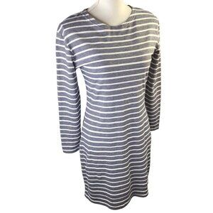 Sail to Sable STS Dress Blue White Striped Size XS 3/4 Sleeve Zipper Textured